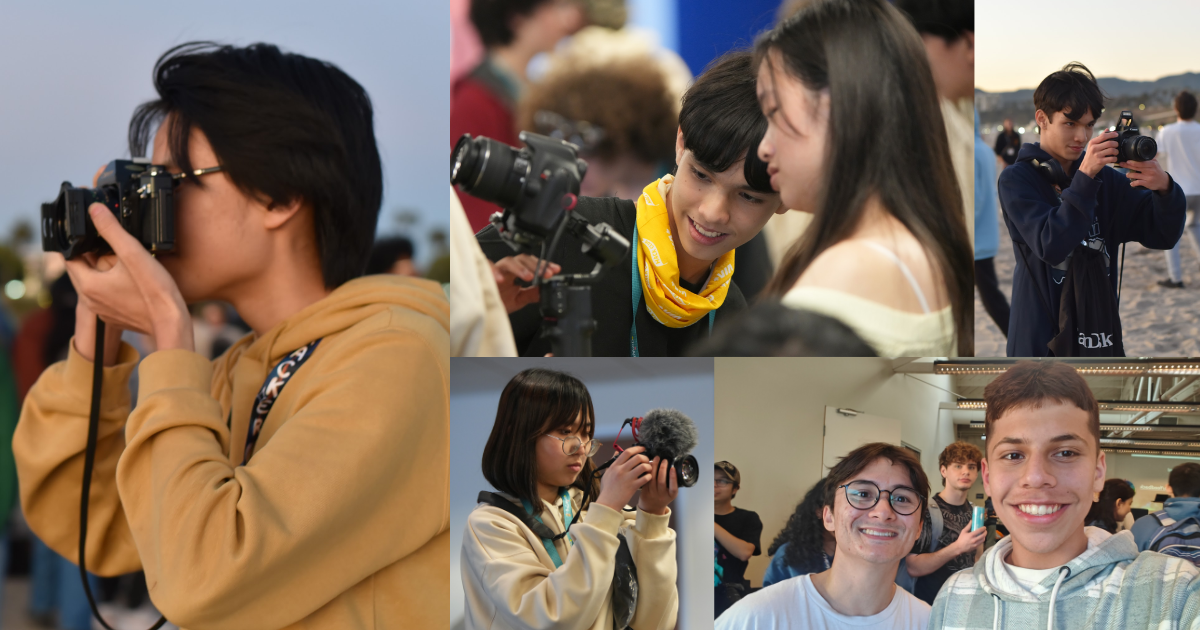Collage of Hack Clubbers doing media